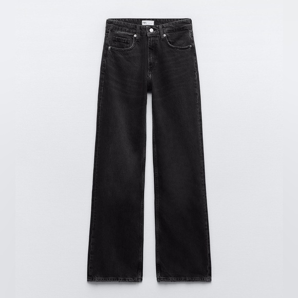 ZARA Mid-Rise Wide Leg Jeans - Picture 1 of 4